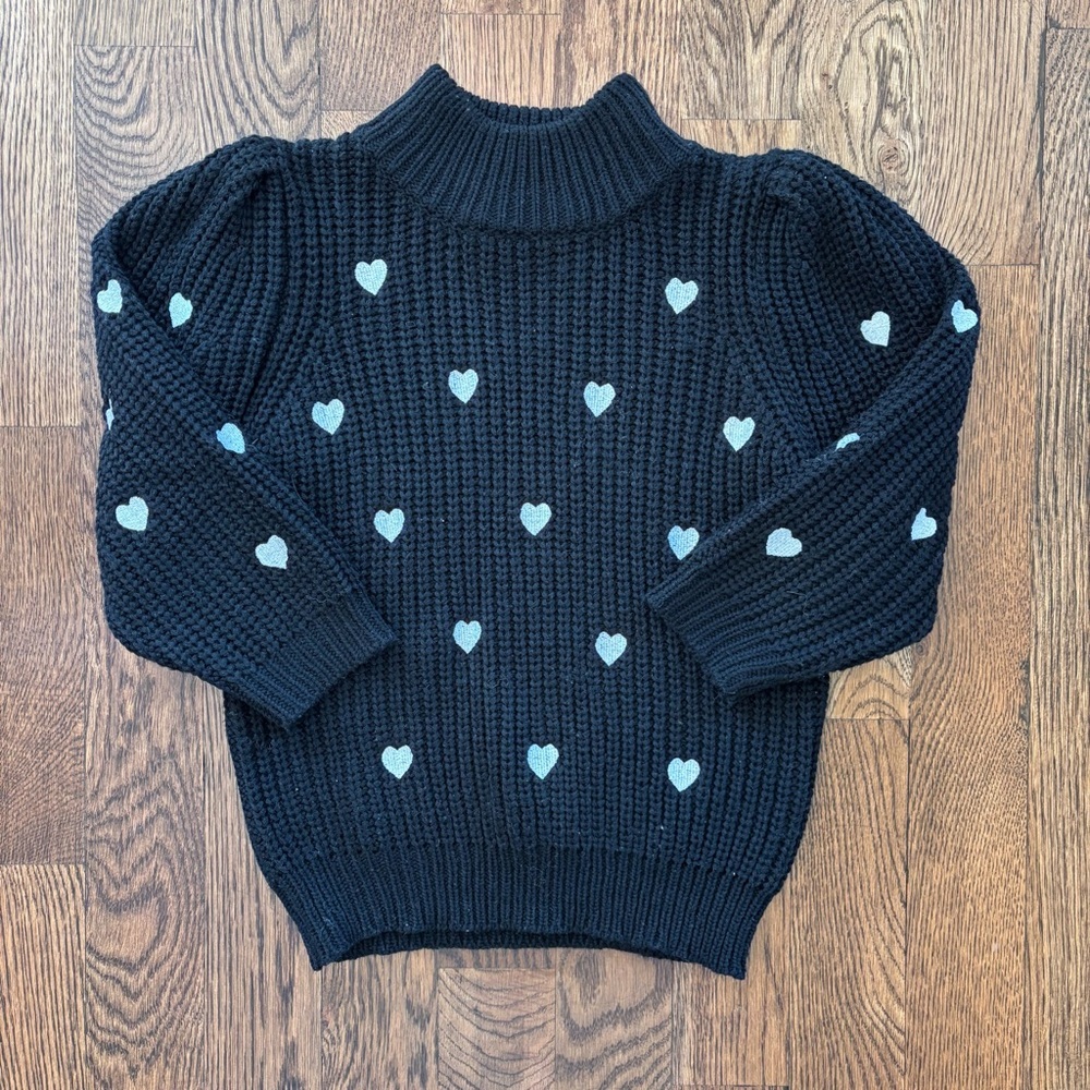 Anthropologie Black Mock Neck Chunky Knit Sweater | Women’s XS